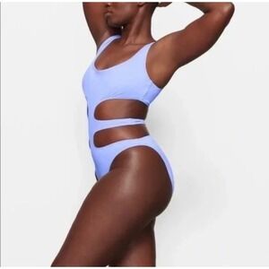 SKIMS Monokini PeriWinkle‎ One Shoulder Cut Out One Piece Swimsuit Size 2X